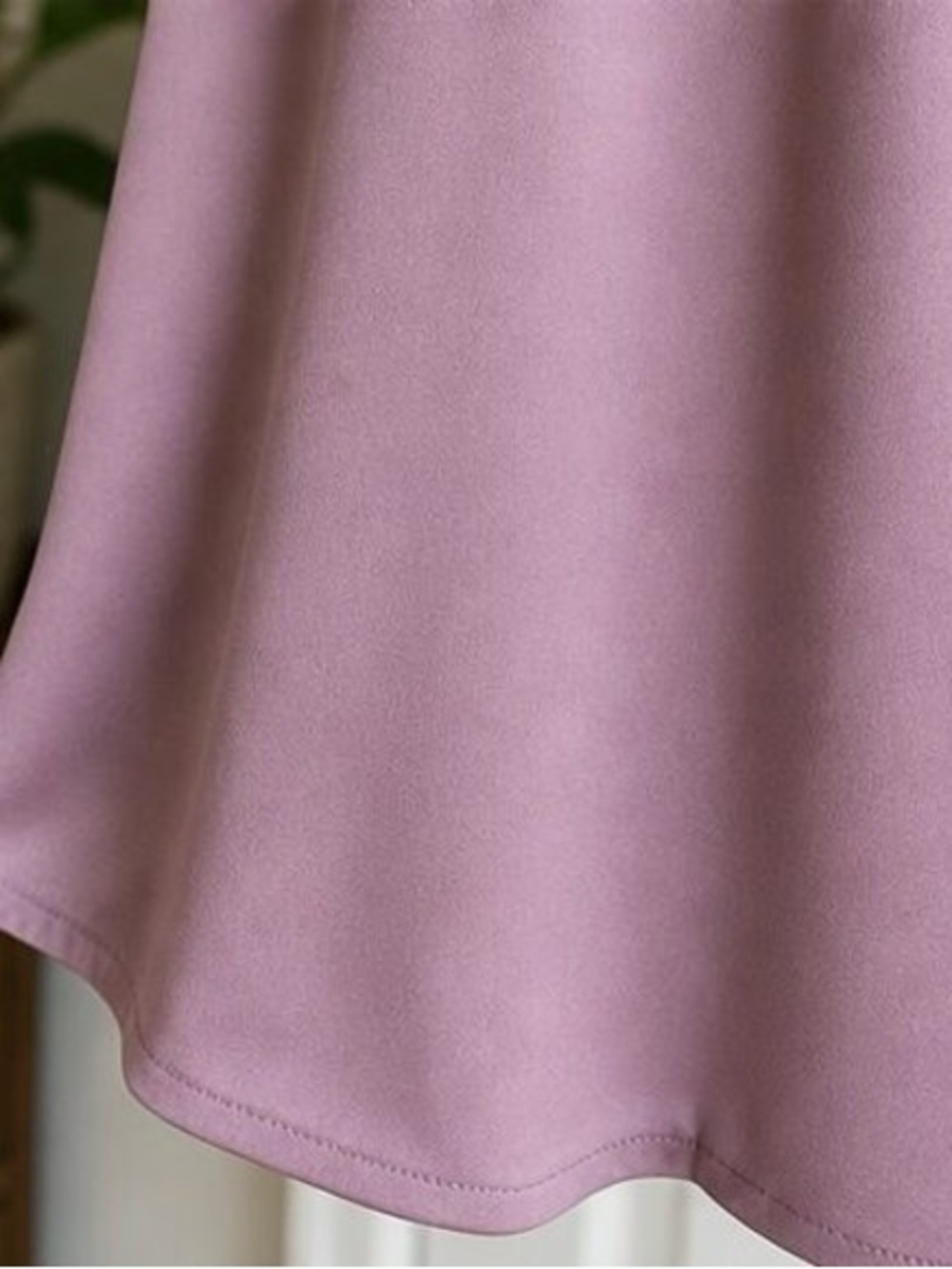 Women's Square Neck Flutter Sleeve Blouse - Mauve - Picture 6 of 6